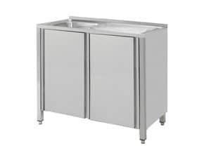 Armário Louceiro Inox 1000x500mm c/ Escorredor Direita