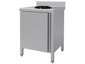 Mesa de Trabalho Mural Inox com Orifício para Descarte 600x700 mm