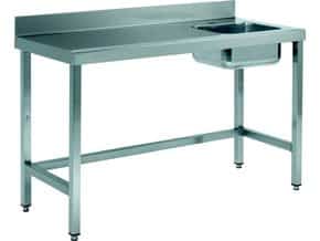 Mesa de Trabalho em Inox com Cuba 1600x600x850 mm