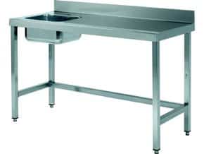 Mesa de Trabalho Inox com Cuba 1600x600x850mm