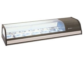 Vitrine Refrigerada Expositora de Alimentos 6x GN 1/3 Curva