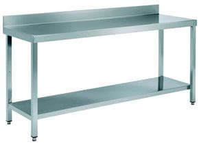 Mesa de Trabalho Inox Desmontável 2400x500x850mm