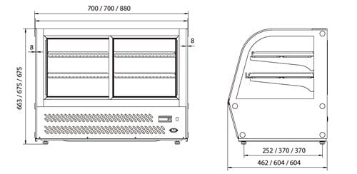 Vitrine Expositora de Balcão Refrigerada 85 Litros