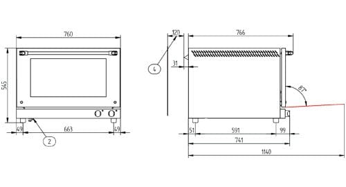 Forno de Convecção Elétrico 4 Tabuleiros 6300W