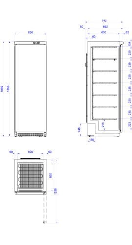 Armário Congelador Vertical 460L – Aço Inox