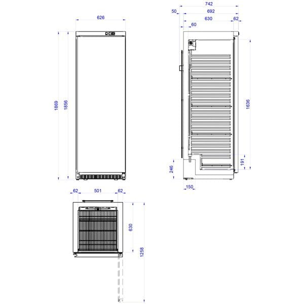 Armário Refrigerado Porta Cega 432L -1/+6ºC