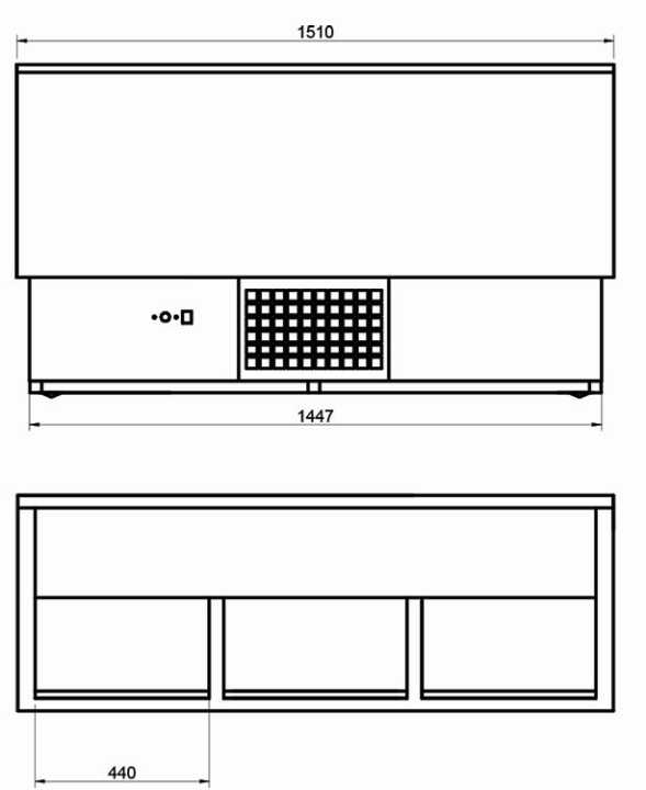 Arrefecedor de Garrafas Inox 1510x545x840mm -1°C a +6°C