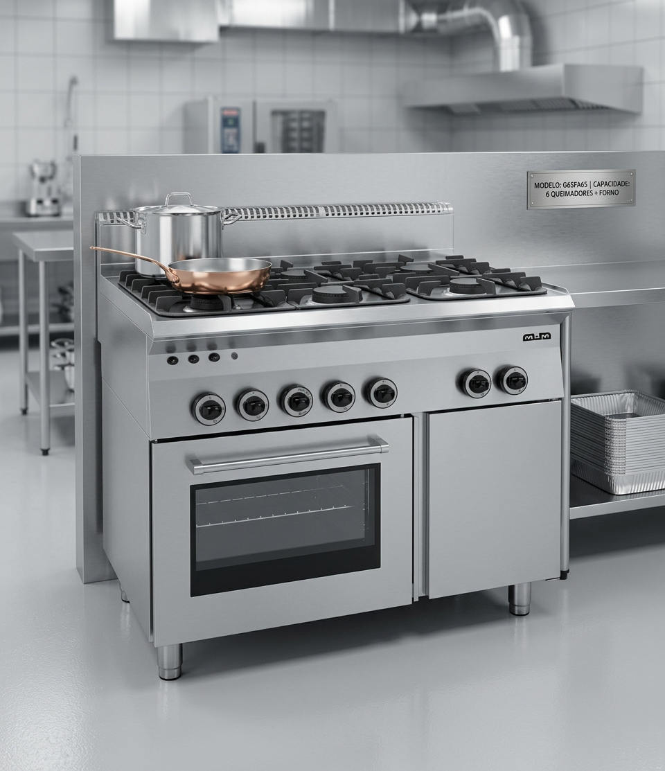 Fogão a Gás Linha SMART 650 com 6 Queimadores e Forno