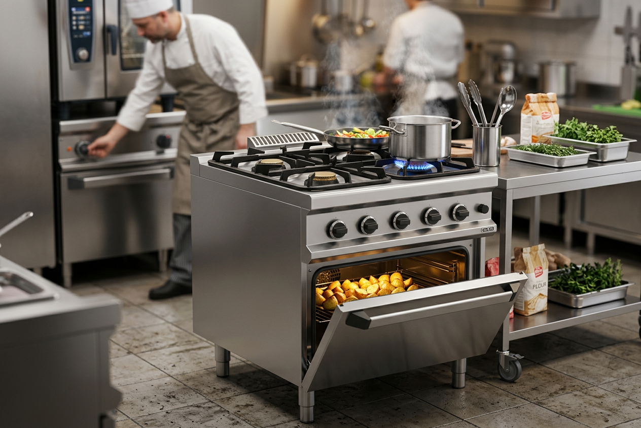 Fogão Industrial a Gás Linha 900 com 4 Queimadores e Forno