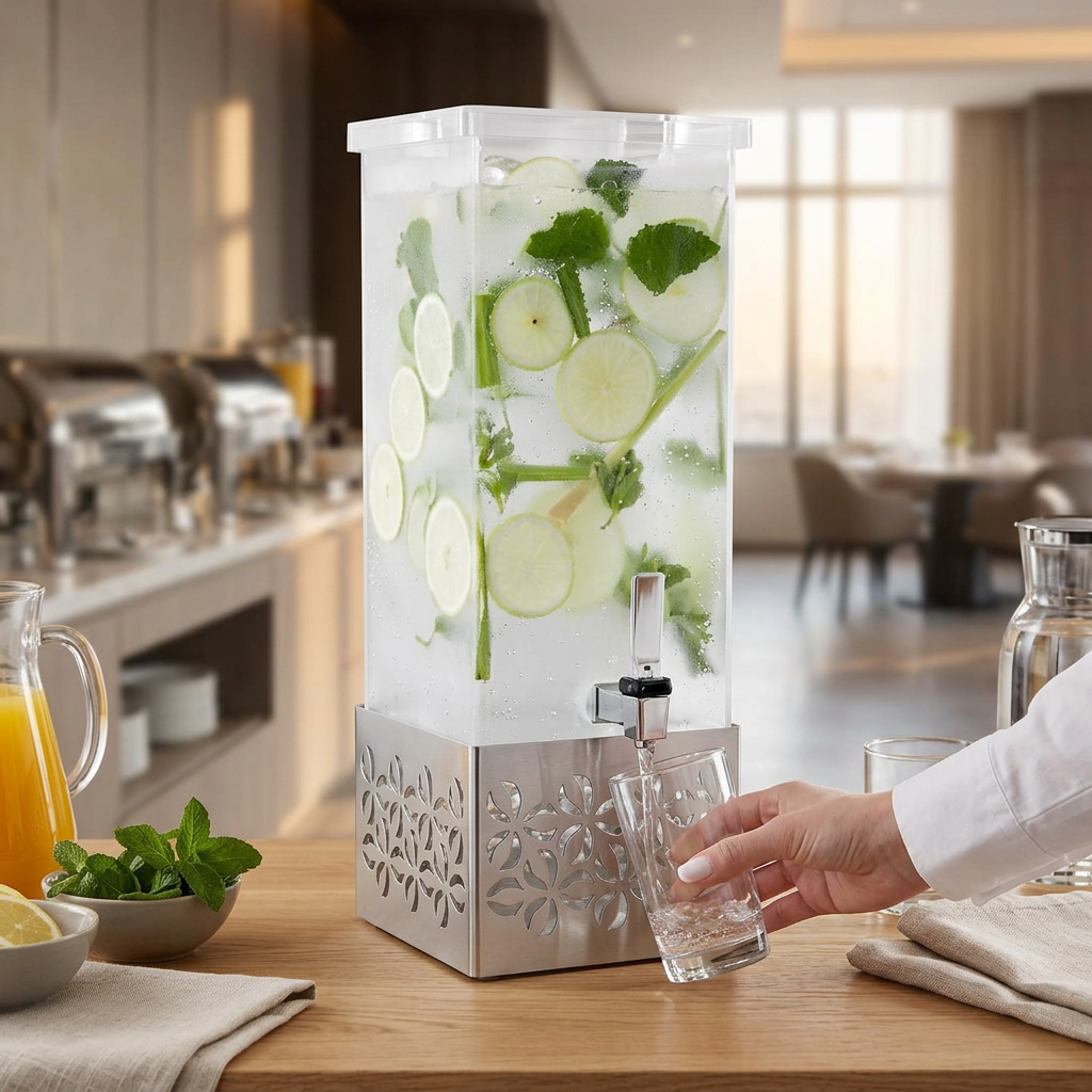 Dispensador de Bebidas Retangular 15.1L com Torneira No-Contact