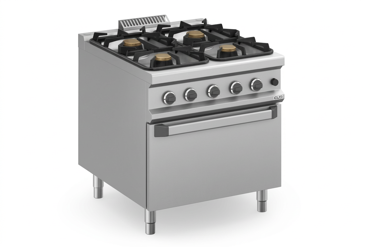 Fogão Industrial a Gás Linha 900 com 4 Queimadores e Forno
