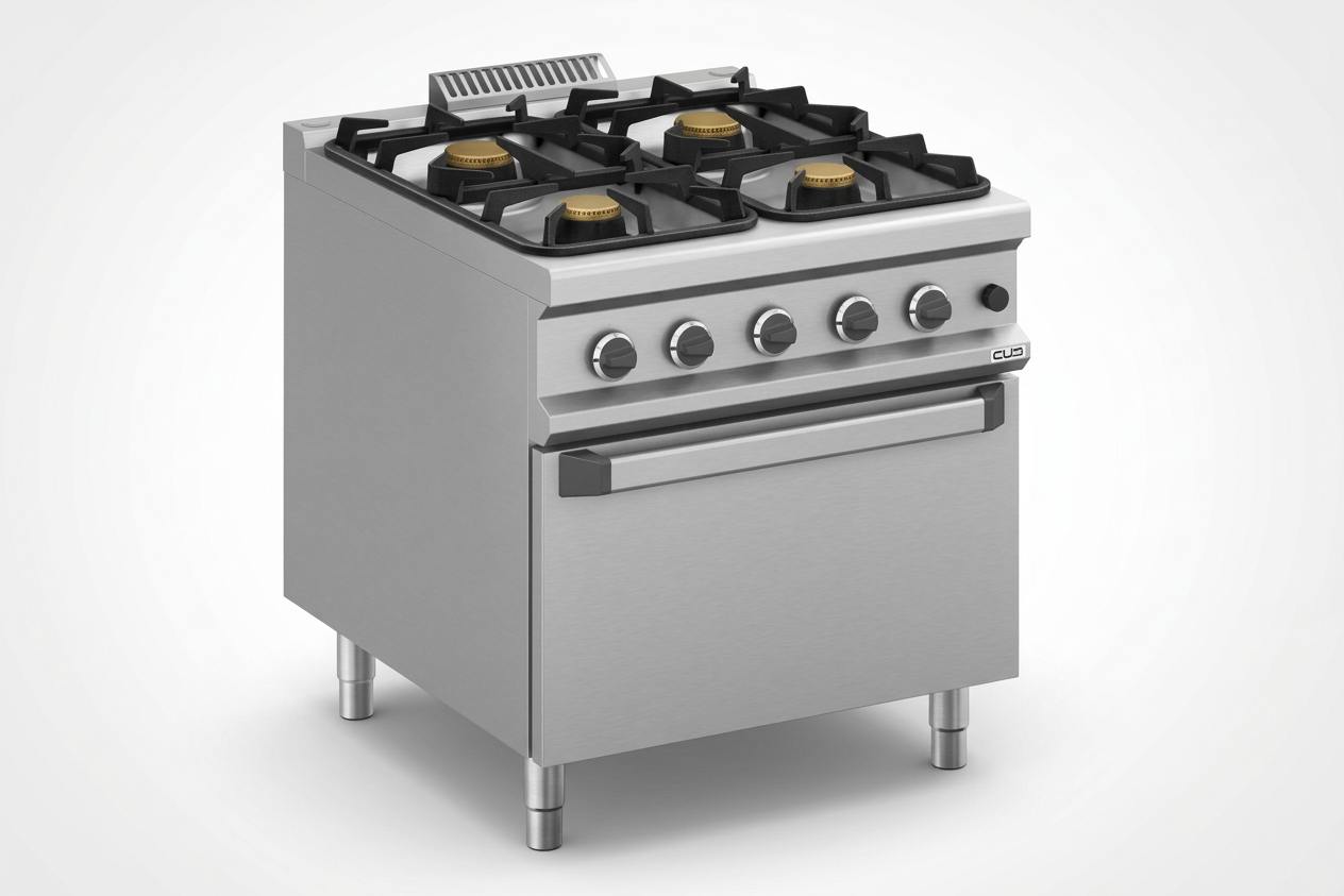 Fogão Industrial a Gás Linha 900 com 4 Queimadores e Forno