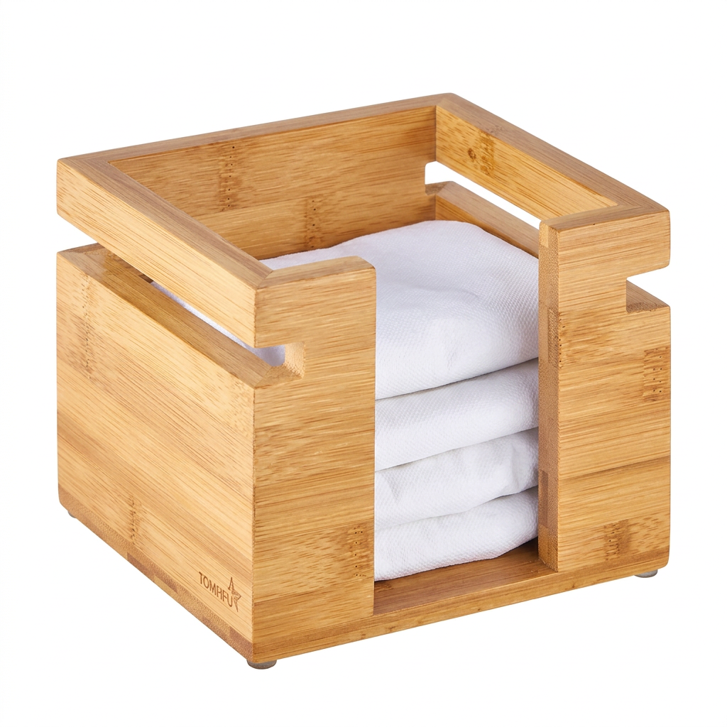Porta-guardanapos Quadrado de Bambu Natura™ 6,3x6,3x5,6 cm