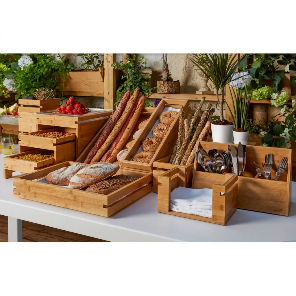 Bandeja de Bambu Grande Natura™ para Exposição de Produtos