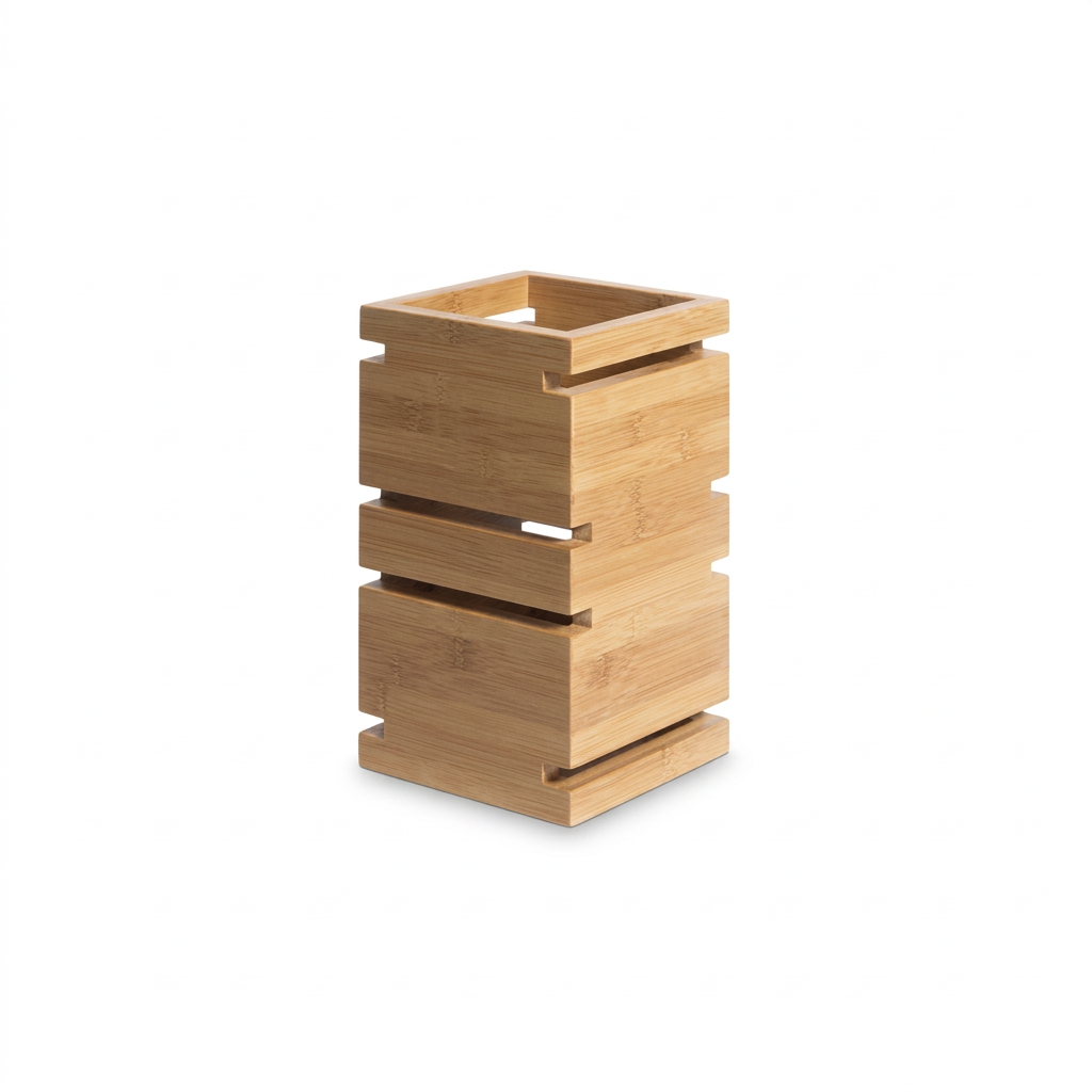 Elevador de Buffet Quadrado de Bambu Natural 30cm