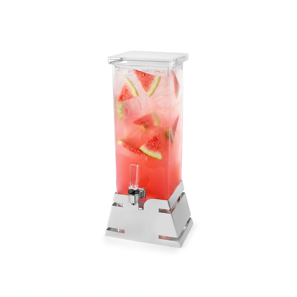 Dispensador de Bebidas 7.6 L, Base Piramidal Quadrada Inox