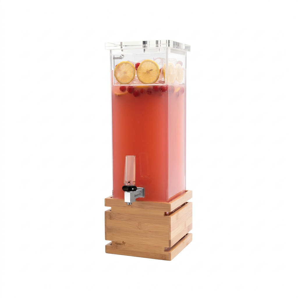 Dispensador de Bebidas Retangular 7.6 L com Base de Bambu