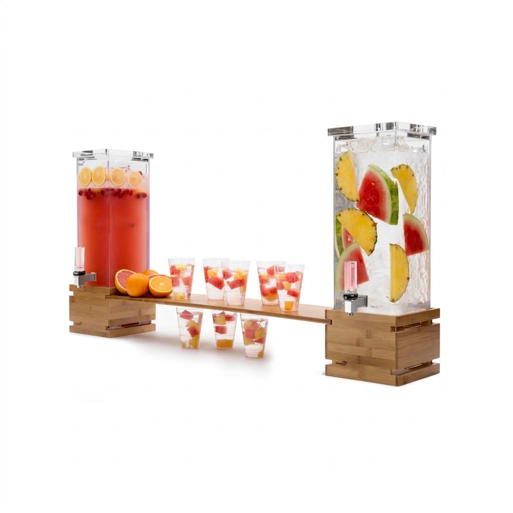 Dispensador de Bebidas Duplo Bambu 7.6L para Buffet e Catering