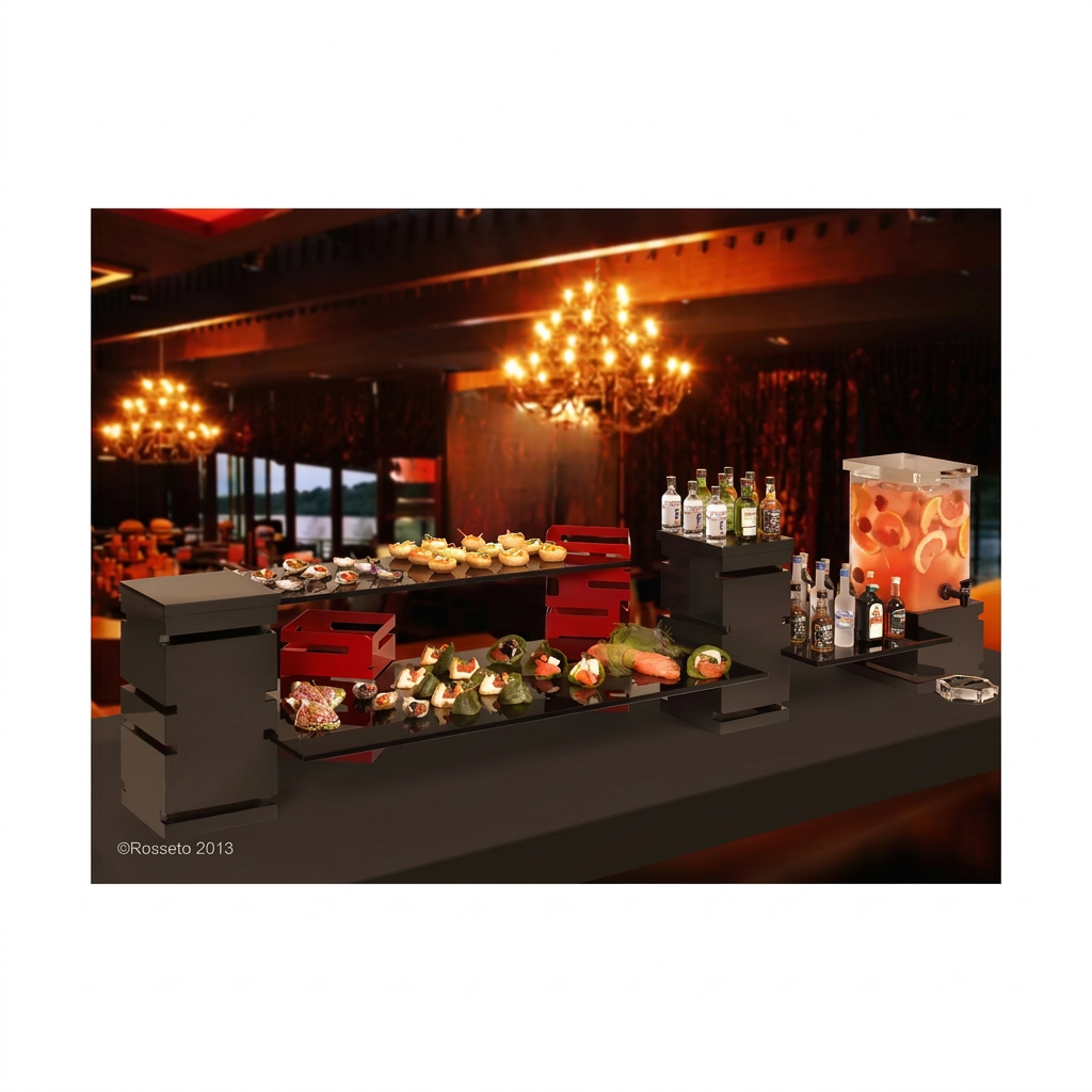 Dispensador de Bebidas 3.8 L com Base Bambu Preta Quadrada