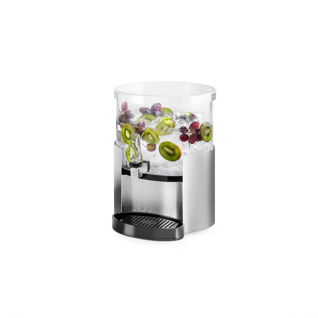 Dispensador de Bebidas Elíptico 7.6 L com Bandeja e Base Inox