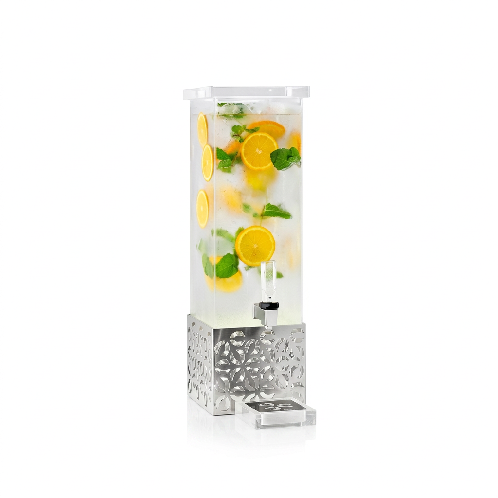 Dispensador de Bebidas Retangular, Aço Inoxidável, 7.6 L
