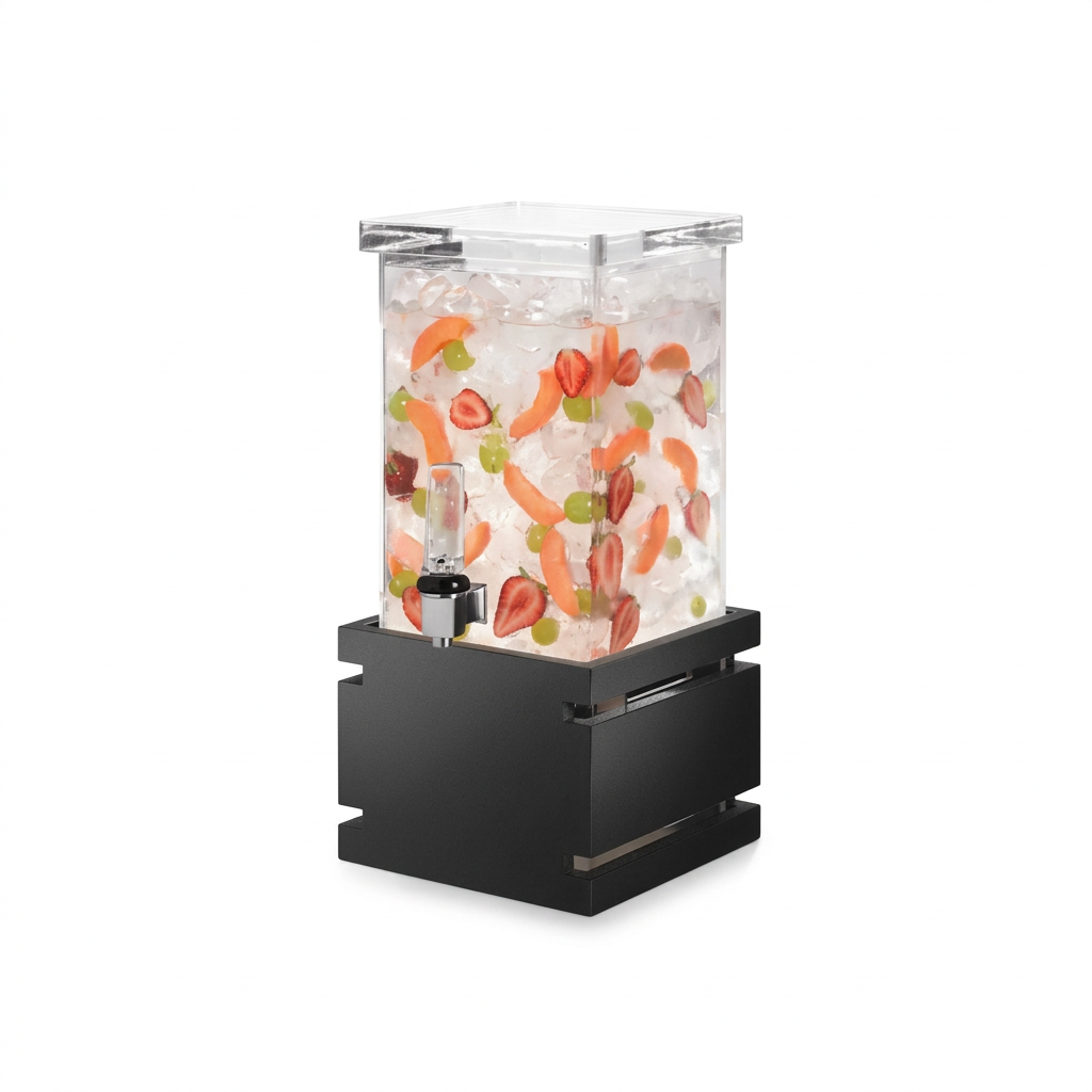 Dispensador de Bebidas 3.8 L com Base Bambu Preta Quadrada