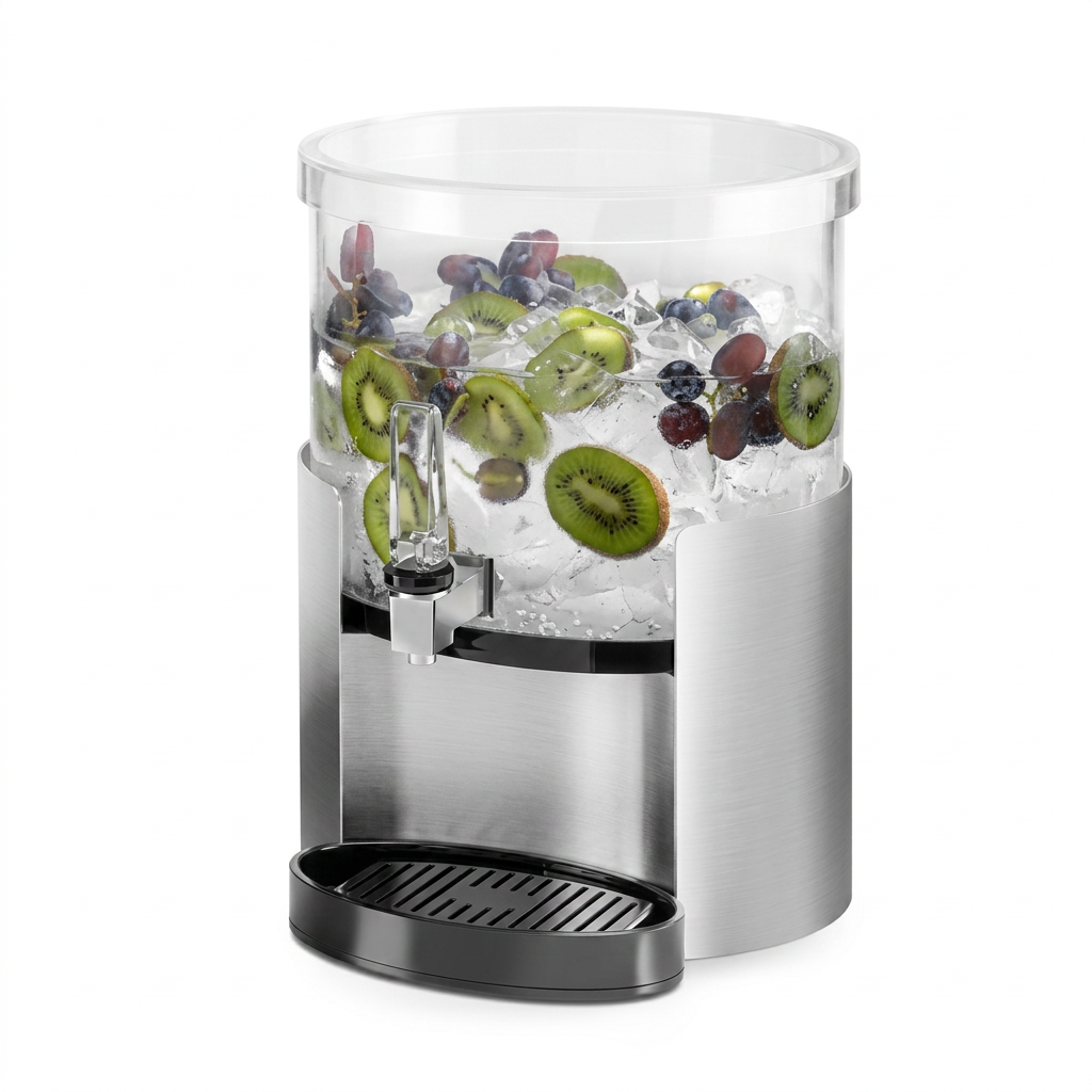 Dispensador de Bebidas Elíptico 7.6 L com Bandeja e Base Inox