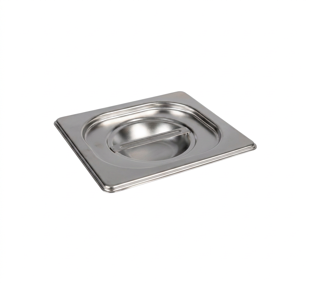 Tampa Gastronorm GN 1/6 em Aço Inoxidável 176x162 mm