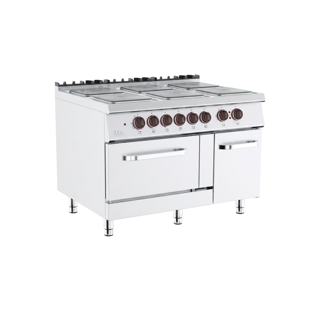 Fogão Industrial Elétrico Linha 900 c/ 6 Zonas e Forno 1200mm