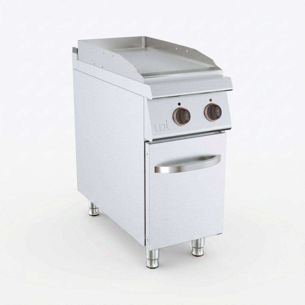 Fry-top Elétrico Nervurado Linha 900 com Armário Inferior 6 kW
