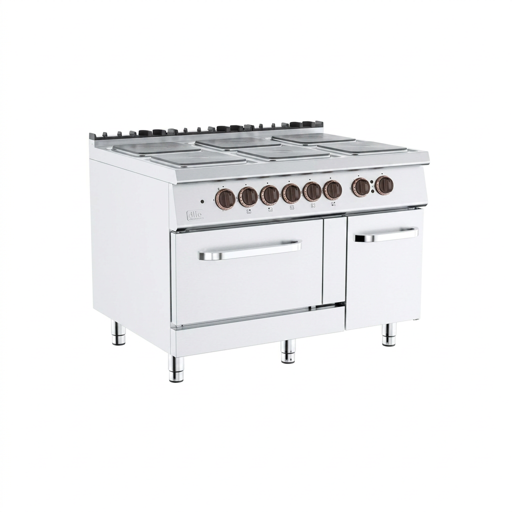 Fogão Industrial Elétrico Linha 900 c/ 6 Zonas e Forno 1200mm