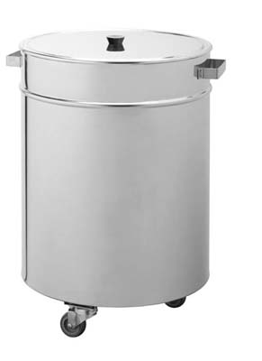 Balde de Resíduos Inox 50L com Rodas