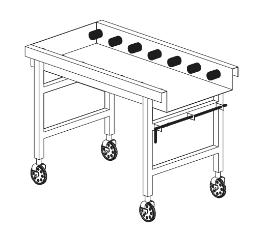 Mesa de Rolos para Lavar Loiça Industrial 1140x650x860mm