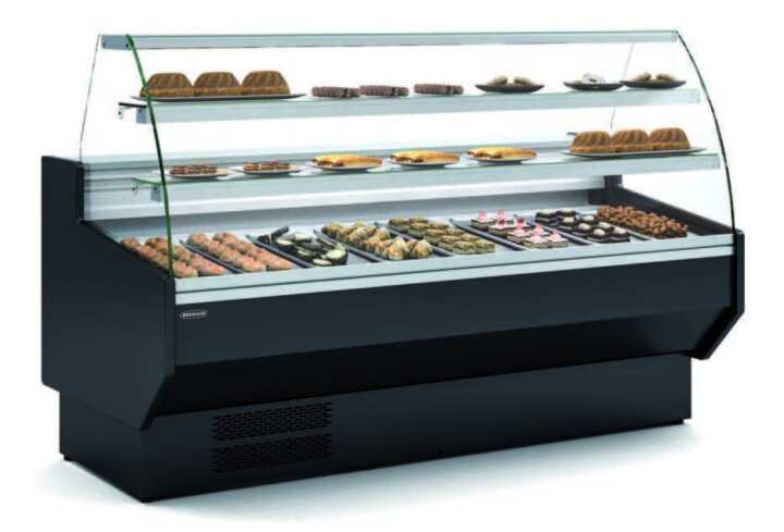 Vitrina Frigorífica Curva para Pastelaria 1525mm