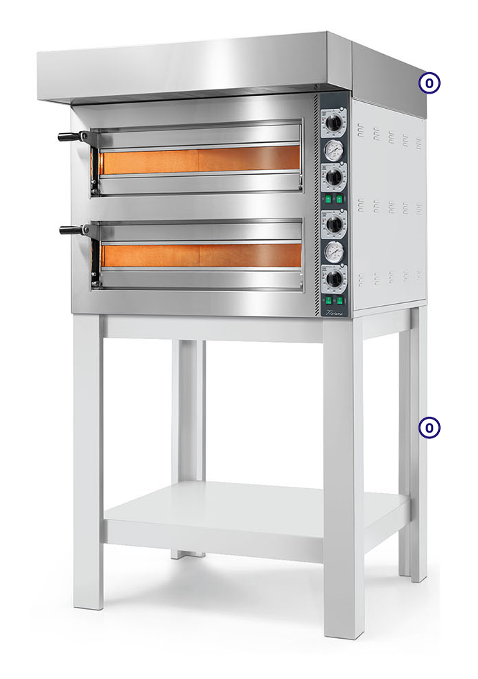 Forno de Pizza Elétrico Profissional 4+4 pizzas Ø250mm