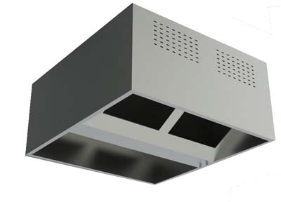 Hotte de Extração Central Compensada em Inox 2000x2200mm