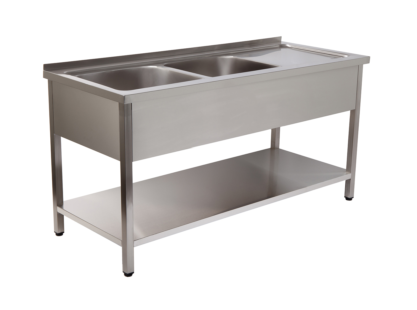 Lavadouro Industrial 2 Cubas 1400x700x850mm Inox