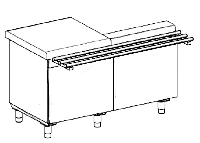Módulo de Serviço Self-Service Neutro Inox 1450mm