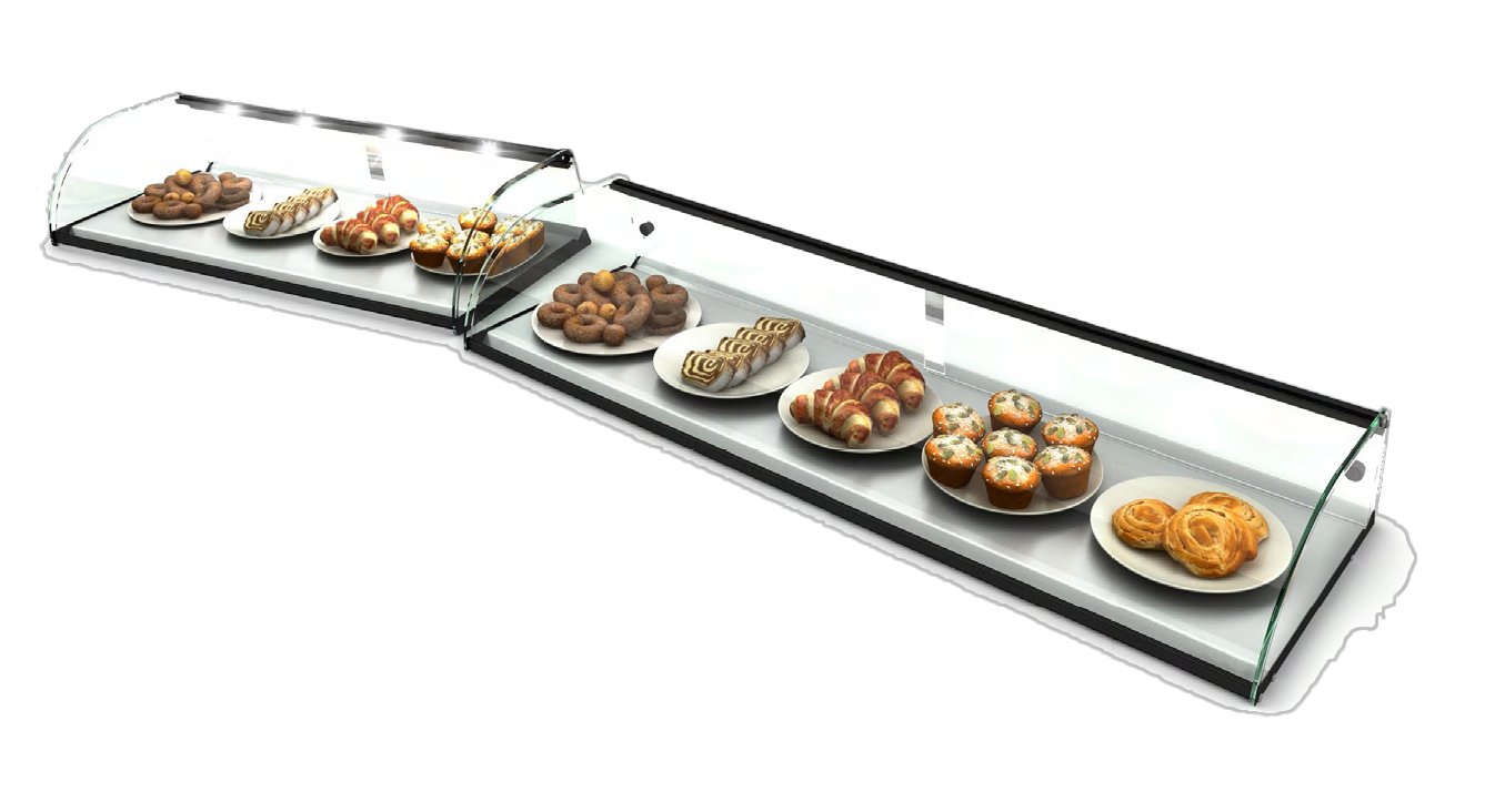 Vitrine Neutra Profissional 840mm com LEDs para Balcão