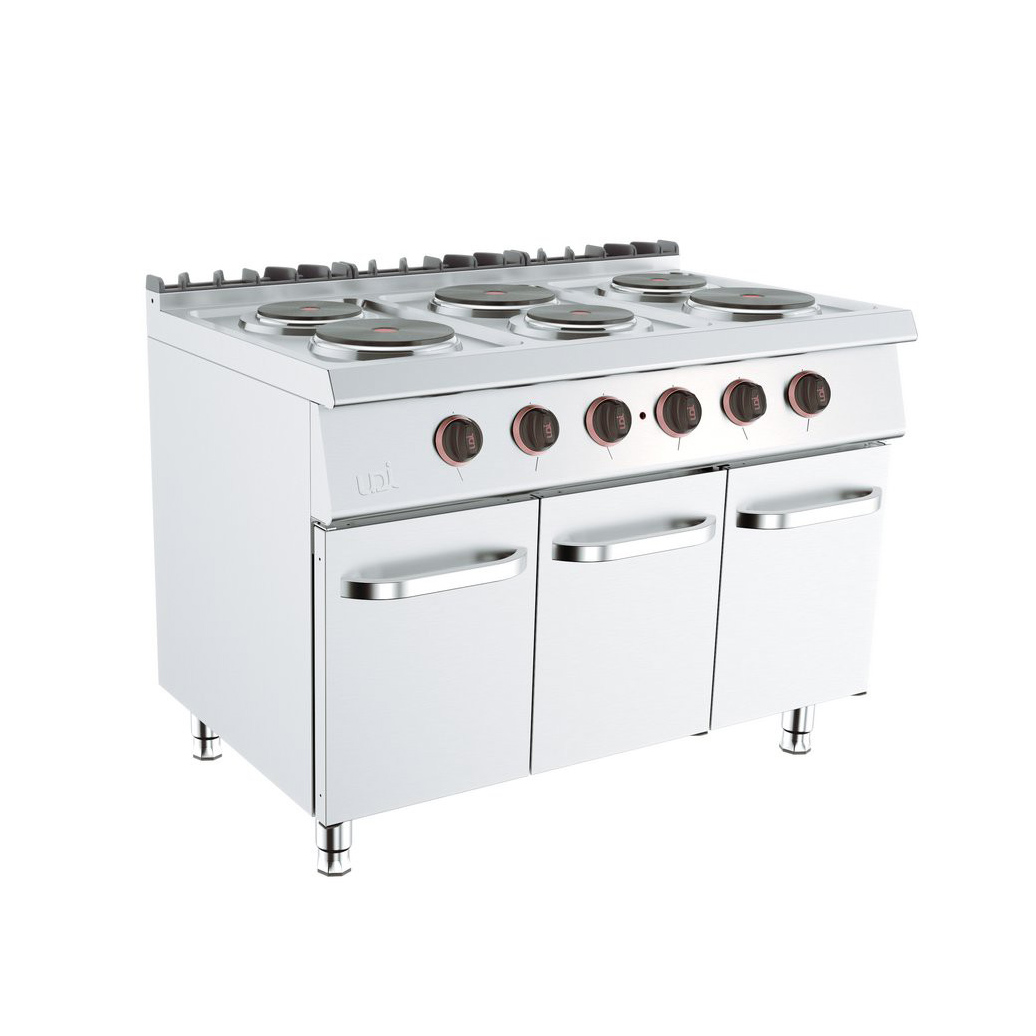 Fogão Elétrico Industrial Linha 700 com 6 Discos e Armário Inferior