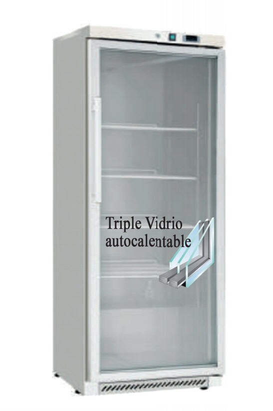 Armário Congelador Vertical 400L Porta de Vidro Triplo