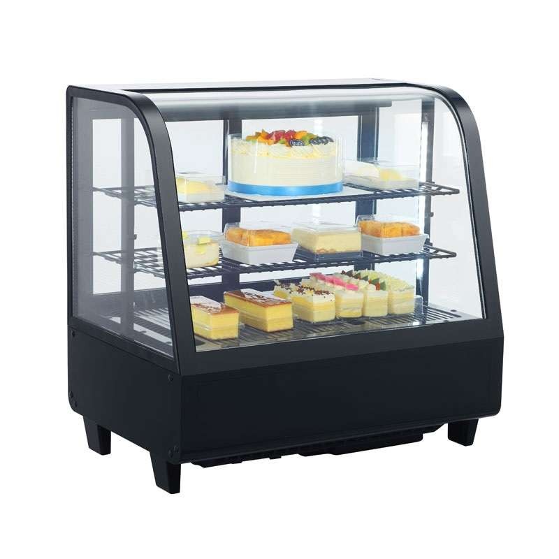 Vitrine Refrigerada de Bancada Curva 100L Preta