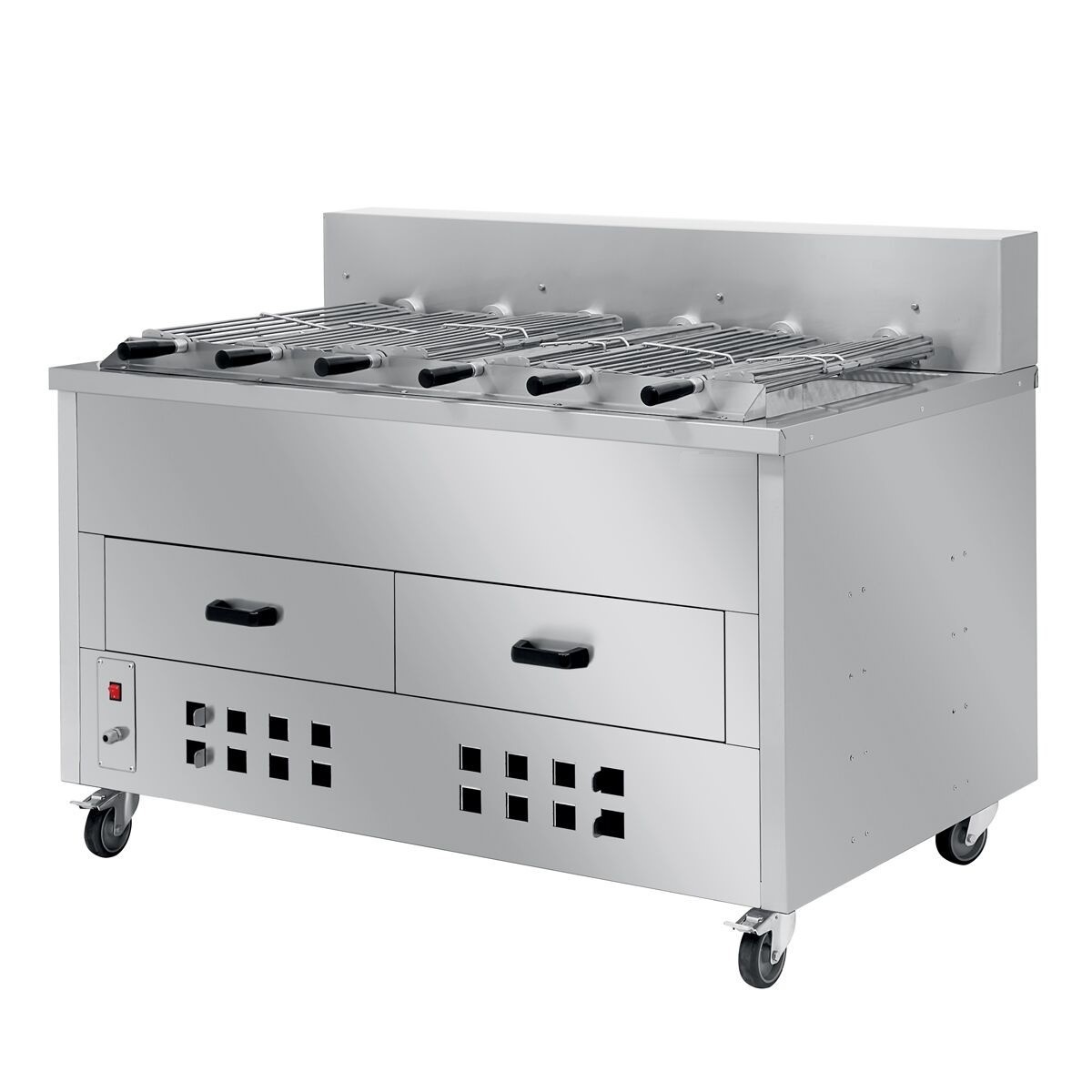 Assador de Carne a Carvão Horizontal 6 Espetos