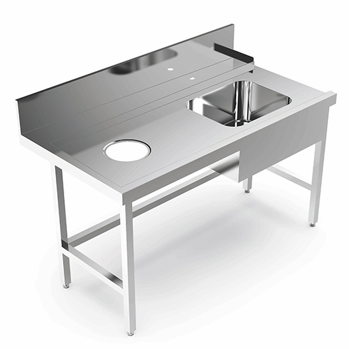 Bancada Pré-Lavagem Inox com Pia Direita, 2000x780x850mm