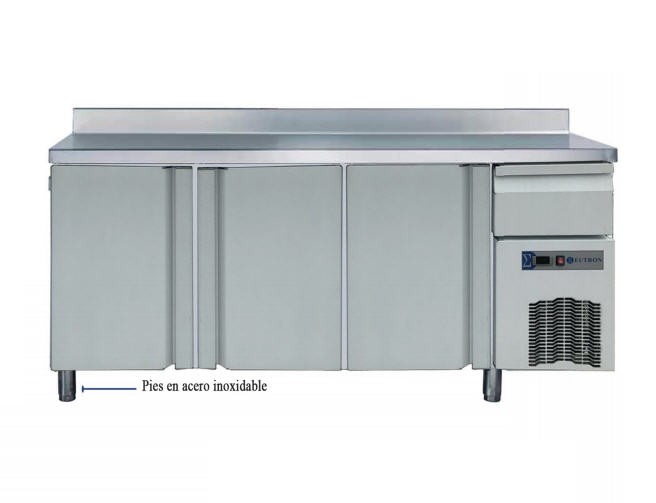Bancada Refrigerada Alta 3 Portas Inox, Linha 600