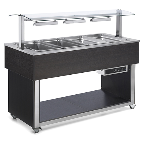 Expositor Buffet Aquecido 3x GN 1/1 Rodas