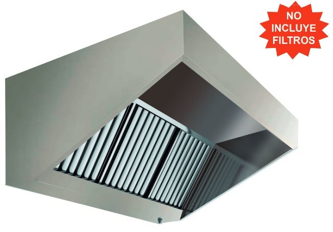 Hotte Industrial de Parede Inox com Turbina 1000x790x620mm