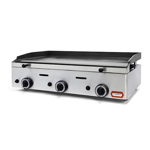 Chapa de Grelhar a Gás Inox Profissional 78x39 cm
