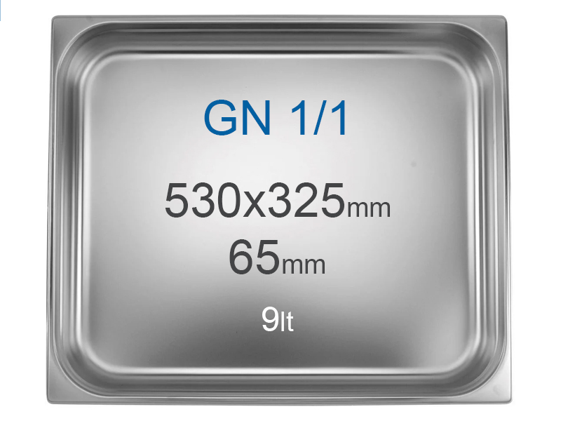 Cuba Gastronorm GN 1/1 Inox 9L - 530x325x65mm