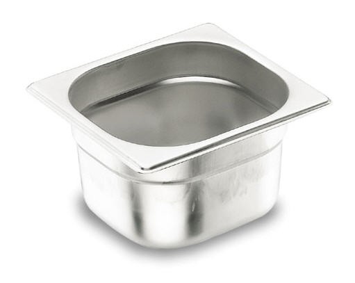 Cuba Gastronorm GN 1/6 Aço Inoxidável 162x176mm Fundo 100mm